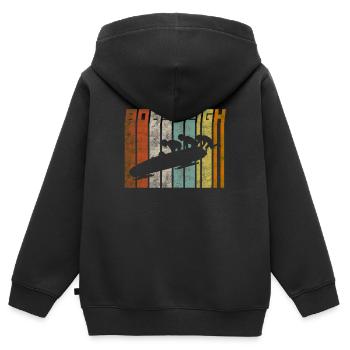 Bob Bobsleigh rétro Bob - Sweat Premium à capuche zippé enfant bio - noir - Dos - AI Model Kid Male (0cm)