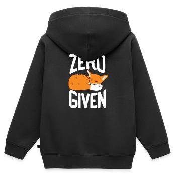 Zero Fox Given Lustiges T-Shirt Geschenk Fuchs - Kinder Premium Organic Zip Hoodie - Schwarz - Hinten - AI Model Kid Male (0cm)