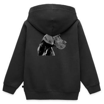Deutsche Dogge - Kinder Premium Organic Zip Hoodie - Schwarz - Hinten - AI Model Kid Male (0cm)