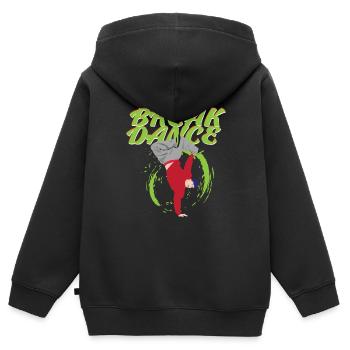 break dancing - Kids Premium Organic Zip-up Hoodie - black - Back - AI Model Kid Male (0cm)