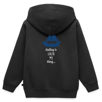 Segeln - Segel - T-Shirt - Segelboot - Segel - Kinder Premium Organic Zip Hoodie - Schwarz - Hinten - AI Model Kid Male (0cm)