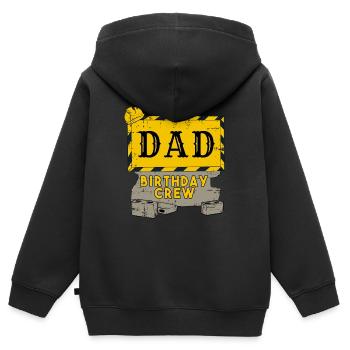 Papa Père Anniversaire Équipe Construction Chantier de construction - Sweat Premium à capuche zippé enfant bio - noir - Dos - AI Model Kid Male (0cm)