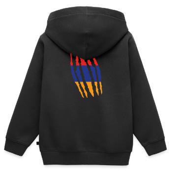 Claw Klaue Risse Herkunft Armenien png - Kinder Premium Organic Zip Hoodie - Schwarz - Hinten - AI Model Kid Male (0cm)