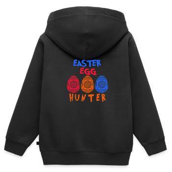Osterei Jäger - Kinder Premium Organic Zip Hoodie - Schwarz - Hinten - AI Model Kid Male (0cm)