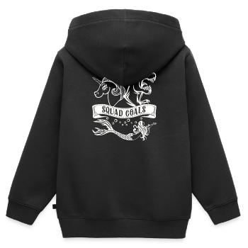 Kader Ziele Fantasy Geschenk - Kinder Premium Organic Zip Hoodie - Schwarz - Hinten - AI Model Kid Male (0cm)