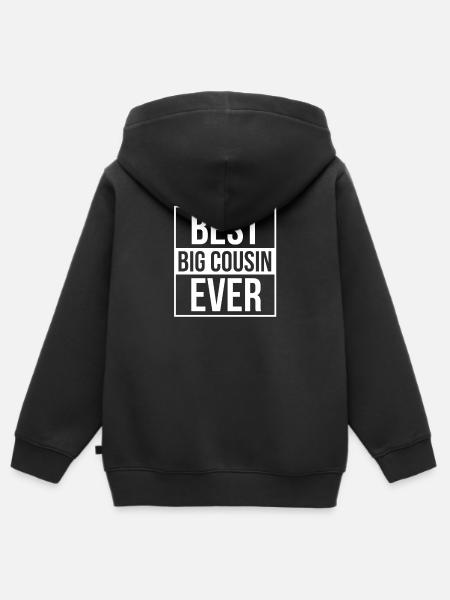 Big Cousin, Bester Cousin - Kinder Premium Organic Zip Hoodie - Schwarz