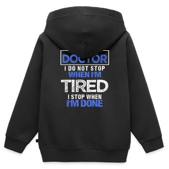 médecin cadeau médecin étudiant les médecins en médecine - Sweat Premium à capuche zippé enfant bio - noir - Dos - AI Model Kid Male (0cm)