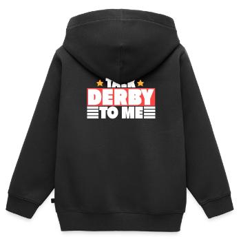 PARLER DERBY - Sweat Premium à capuche zippé enfant bio - noir - Dos - AI Model Kid Male (0cm)