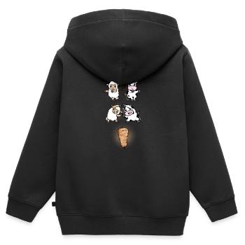 Lamb et fusion de veau pour Doner - Sweat Premium à capuche zippé enfant bio - noir - Dos - AI Model Kid Male (0cm)