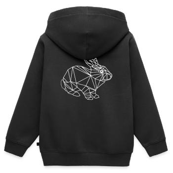 low poly bunny - Kids Premium Organic Zip-up Hoodie - black - Back - AI Model Kid Male (0cm)