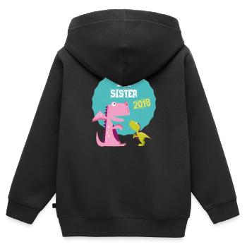 Big Sister Fratrie, Frère 2018 T-shirt - Sweat Premium à capuche zippé enfant bio - noir - Dos - AI Model Kid Male (0cm)