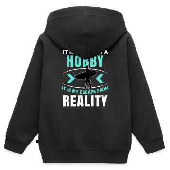 Surf Surfin Geschenk Surfergirl Surfbrett Surfen - Kinder Premium Organic Zip Hoodie - Schwarz - Hinten - AI Model Kid Male (0cm)