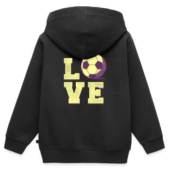 I love Soccer Gift - Kinder Premium Organic Zip Hoodie - Schwarz - Hinten - AI Model Kid Male (0cm)