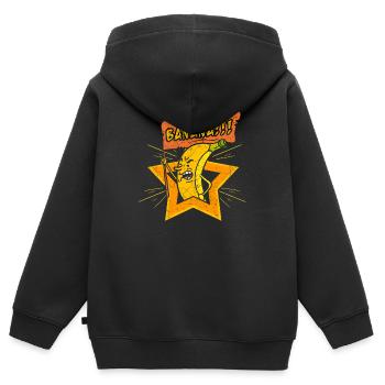 Banana - Banana Riot - Kids Premium Organic Zip-up Hoodie - black - Back - AI Model Kid Male (0cm)