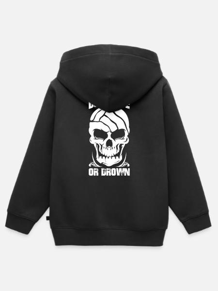 Waterpolo Waterpolo Dominate o Drown Skull - Felpa Premium con cappuccio con zip bambino bio - nero