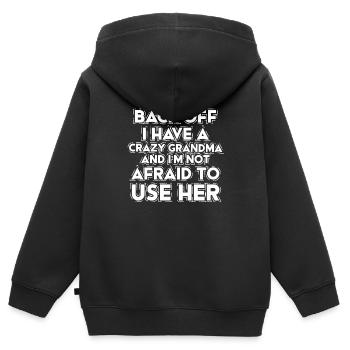 Oma Enkel Enkelin Enkelkind Geschenk Enkelkinder - Kinder Premium Organic Zip Hoodie - Schwarz - Hinten - AI Model Kid Male (0cm)