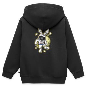Hase Ostern Weltall Weltraum Astronaut Geschenk - Kinder Premium Organic Zip Hoodie - Schwarz - Hinten - AI Model Kid Male (0cm)