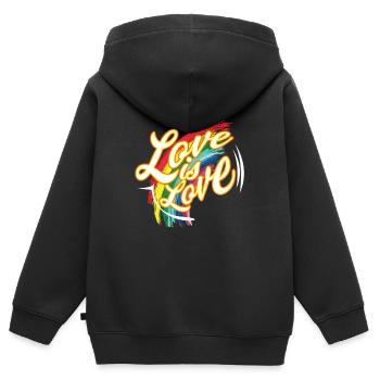 L'amour de T-shirt de CSD est amour - Sweat Premium à capuche zippé enfant bio - noir - Dos - AI Model Kid Male (0cm)