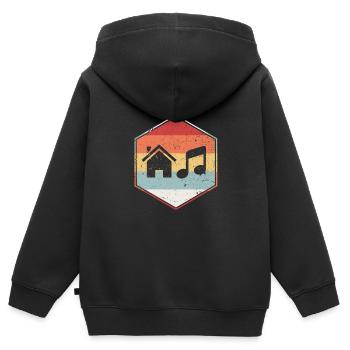 House Music - Kinder Premium Organic Zip Hoodie - Schwarz - Hinten - AI Model Kid Male (0cm)