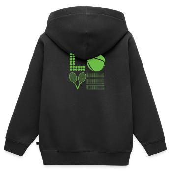 Tennis Shirt Geschenk Tennisspieler i love Tennis - Kinder Premium Organic Zip Hoodie - Schwarz - Hinten - AI Model Kid Male (0cm)