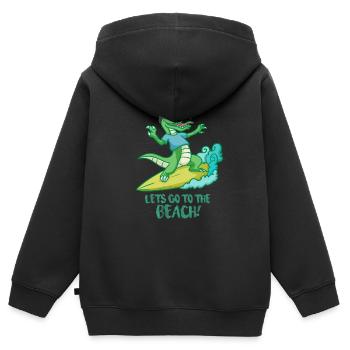 CROCKSURF - Let's go to the beach! - Kids Premium Organic Zip-up Hoodie - black - Back - AI Model Kid Male (0cm)