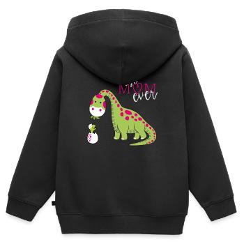 Dino Mutter Muttertag T-Shirt Mutter Tag Tee - Kinder Premium Organic Zip Hoodie - Schwarz - Hinten - AI Model Kid Male (0cm)