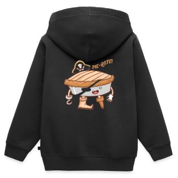 Pie-taux! Gâteau pirate - biscuit - Sweat Premium à capuche zippé enfant bio - noir - Dos - AI Model Kid Male (0cm)