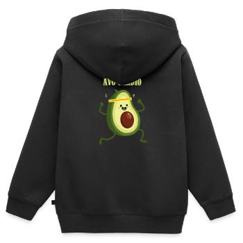 Avocado - Avo-Cardio - Vegan - Healthy Eating - Kids Premium Organic Zip-up Hoodie - black - Back - AI Model Kid Male (0cm)