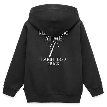 Zauberei - Magie - Zauberstab - Magier - Geschenk - Kinder Premium Organic Zip Hoodie - Schwarz - Hinten - AI Model Kid Male (0cm)