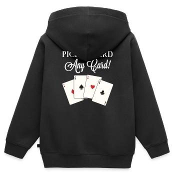 Zaubertrick - Kartenspiel - Karten - Zauberei - Kinder Premium Organic Zip Hoodie - Schwarz - Hinten - AI Model Kid Male (0cm)