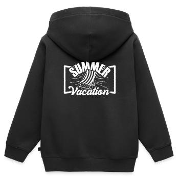 Vacances d'été cadeau vacances à la plage - Sweat Premium à capuche zippé enfant bio - noir - Dos - AI Model Kid Male (0cm)