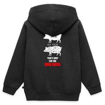 The King of the Barbecue - Kids Premium Organic Zip-up Hoodie - black - Back - AI Model Kid Male (0cm)