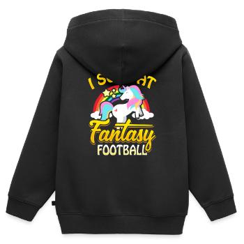 I Suck At Fantasy Football Einhorn Fussball Strafe - Kinder Premium Organic Zip Hoodie - Schwarz - Hinten - AI Model Kid Male (0cm)