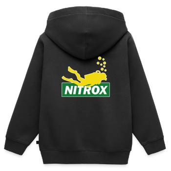 Diving Nitrox Scuba Diving Budy Diver Gift - Sweat Premium à capuche zippé enfant bio - noir - Dos - AI Model Kid Male (0cm)