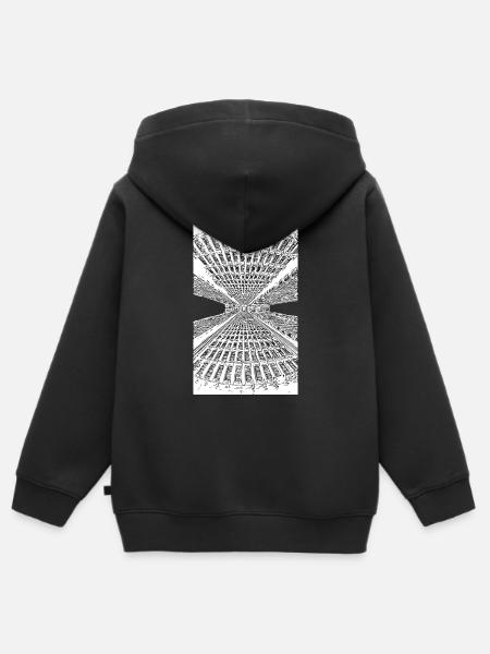 Abstrakte Linien - Kinder Premium Organic Zip Hoodie - Schwarz