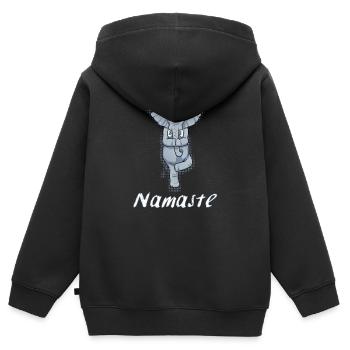 Éléphant de yoga Namaste Inde cadeau de méditation - Sweat Premium à capuche zippé enfant bio - noir - Dos - AI Model Kid Male (0cm)