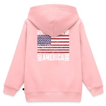 USA Flagge Amerika - Kinder Premium Organic Zip Hoodie - Rosa - Hinten - AI Model Kid Female (0cm)