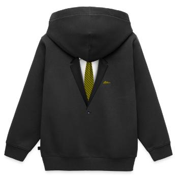 Smoking mit Krawatte für Hochzeiten und besondere - Kinder Premium Organic Zip Hoodie - Schwarz - Hinten - AI Model Kid Male (0cm)
