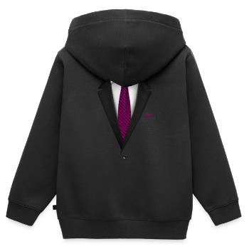 Smoking mit Krawatte für Hochzeiten und besondere - Kinder Premium Organic Zip Hoodie - Schwarz - Hinten - AI Model Kid Male (0cm)