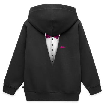 Conception de smoking avec nœud papillon pour les mariages et - Sweat Premium à capuche zippé enfant bio - noir - Dos - AI Model Kid Male (0cm)