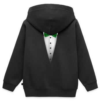 Conception de smoking avec nœud papillon pour les mariages et - Sweat Premium à capuche zippé enfant bio - noir - Dos - AI Model Kid Male (0cm)