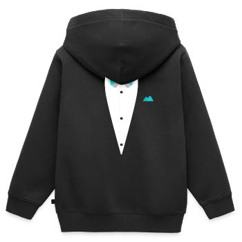 Conception de smoking avec nœud papillon pour les mariages et - Sweat Premium à capuche zippé enfant bio - noir - Dos - AI Model Kid Male (0cm)