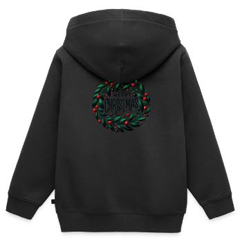Frohe Weihnachten Design Lustiges Geschenk für Weihnachtsliebhaber - Kinder Premium Organic Zip Hoodie - Schwarz - Hinten - AI Model Kid Male (0cm)