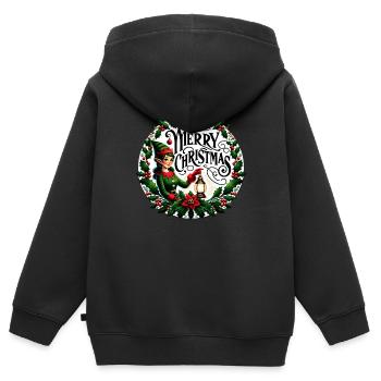 Frohe Weihnachten Design Lustiges Geschenk für Weihnachtsliebhaber - Kinder Premium Organic Zip Hoodie - Schwarz - Hinten - AI Model Kid Male (0cm)