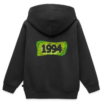Retro Kratzer 1994 - Kinder Premium Organic Zip Hoodie - Schwarz - Hinten - AI Model Kid Male (0cm)