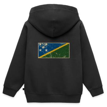 Îles Salomon - Sweat Premium à capuche zippé enfant bio - noir - Dos - AI Model Kid Male (0cm)