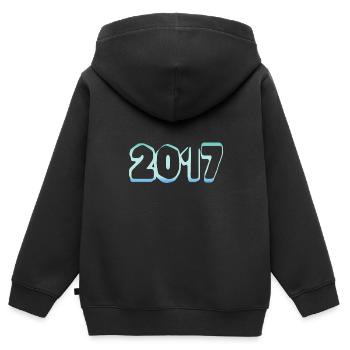 Eisberg 2017 - Kinder Premium Organic Zip Hoodie - Schwarz - Hinten - AI Model Kid Male (0cm)