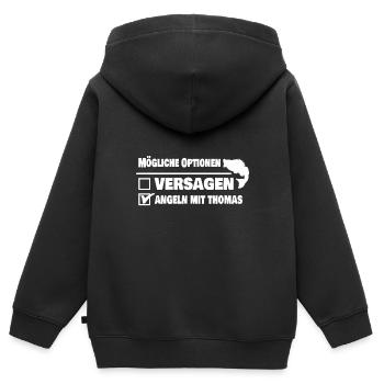 Vorname Thomas - Kinder Premium Organic Zip Hoodie - Schwarz - Hinten - AI Model Kid Male (0cm)