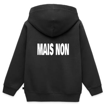 mais non - Sweat Premium à capuche zippé enfant bio - noir - Dos - AI Model Kid Male (0cm)