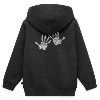 Grimper aux mains de craie - Sweat Premium à capuche zippé enfant bio - noir - Dos - AI Model Kid Male (0cm)